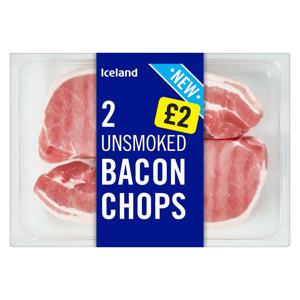 Iceland 2 Unsmoked Bacon Chops 300g