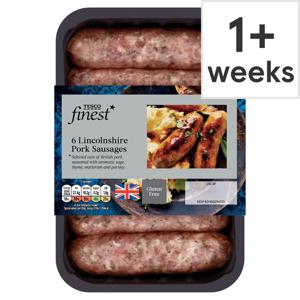 Tesco Finest British Lincolnshire Pork Sausages 400G