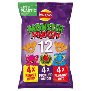 Walkers Monster Munch Variety Snacks 12 X 22G