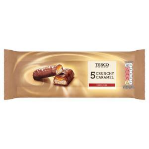 Tesco Crunchy Caramel Bars 5 X 42G