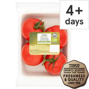 Tesco Organic Large On The Vine Tomatoes 400G