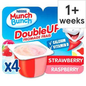 Munch Bunch Double Up Strawberry Raspberry Yogurt 4X85g