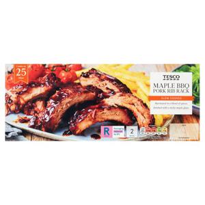 Tesco Maple Bbq Pork Rib Rack 460G