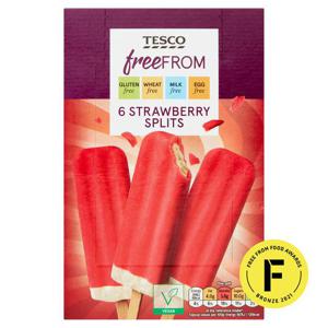 Tesco Free From 6 Strawberry Splits 6X70g