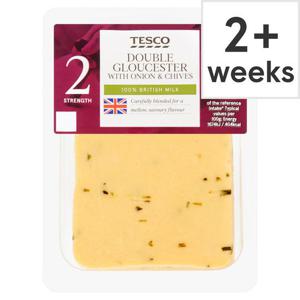 Tesco Double Gloucester Onion & Chives 200G