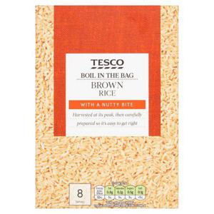 Tesco Easy Cook Brown Boil In Bag 4 Pack 500G