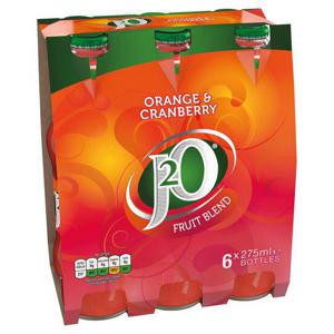 J20 Orange & Cranberry Juice Drink 6X275ml