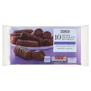 Tesco 10 Double Chocolate Mini Rolls