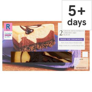 Tesco 2 Vanilla & Chocolate Cheesecake Slices 180G