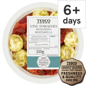 Tesco Vine Tomatoes With Pesto Mozzarella 210G