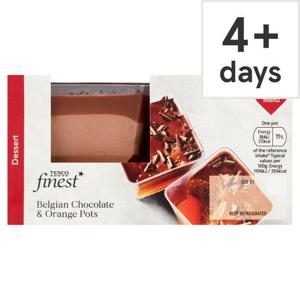 Tesco Finest Belgian Chocolate & Orange Pots 160G (2X80g)