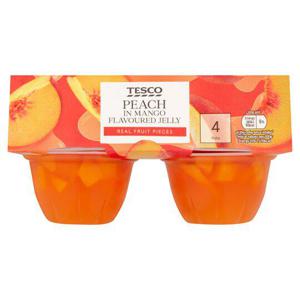 Tesco Mango Jelly & Peach Pieces 4 X 120G