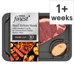 Tesco Finest Sirloin Steak With Garlic & Onion Butter 220G