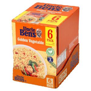 Uncle Ben's Golden Vegetable Microwave Rice 6 X 250G