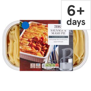 Tesco C/Kitchen Sausage & Mash Pie 800G