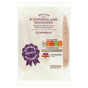 Sainsbury's Butcher's Choice Cumberland Pork Sausages x8 454g