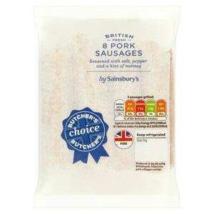 Sainsbury's Butcher's Choice Pork Sausages x8 454g