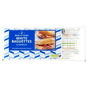 Sainsbury's White Bake At Home Baguettes x2