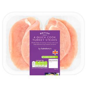 Sainsbury's Quick Cook Turkey Steaks x4 400g