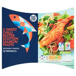 Sainsbury's Sweet Chilli Butter Scottish Salmon Fillets x2 250g