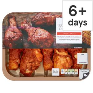 Tesco British Ready To Eat Bbq Roast Chicken Drumsticks 430G