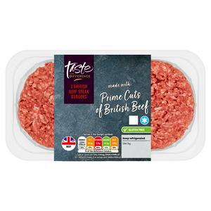 Sainsbury's British Beef Burgers, Taste the Difference x2 340g