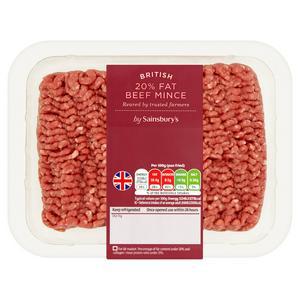 Sainsbury's Beef Mince 20% Fat 500g