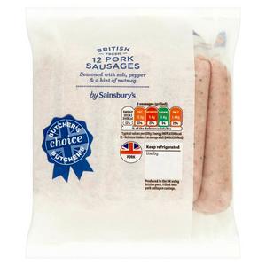 Sainsbury's Butcher's Choice Pork Sausages x12 681g