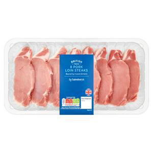 Sainsbury's British Pork Loin Steaks x8 800g