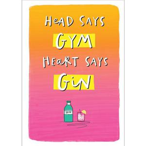 Heart Says Gin Birthday Card