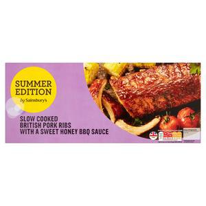 Sainsbury's Slow Cooked British Pork Ribs with a Sweet Honey BBQ Sauce, Summer Edition 520g