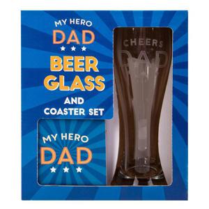 Fizz Creations Father's Day Beer Glass & Coaster