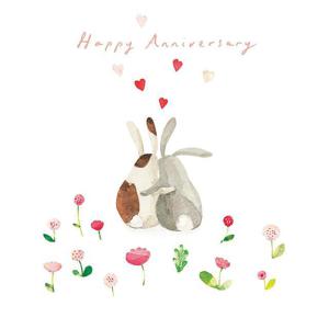 Happy Anniversary Bunnies Greeting Card