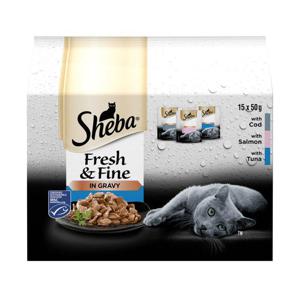 Sheba Fresh & Fine Adult Cat 1+ Fish Collection In Gravy