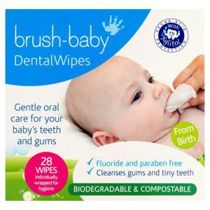 Brush-Baby Dental Wipes 0-16 Months 28 Wipes