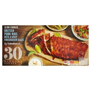 Sainsbury's Slow Cook Firecracker Pork Ribs 676g (Serves 2)