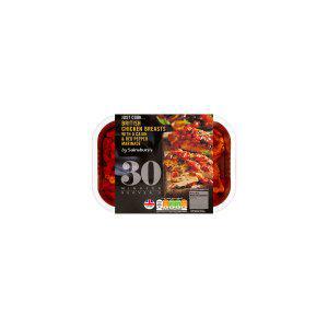 Sainsbury's Just Cook British Chicken Breasts With Cajun & Red Pepper Marinade 355g (Serves 2)