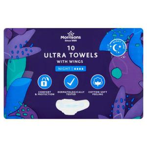 Morrisons Night Time Ultra Towels with Wings