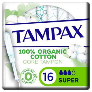 Tampax Organic Cotton Applicator Tampons Super