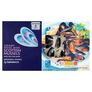 Sainsbury's Scottish Mussels In White Wine 500g (Serves 2)