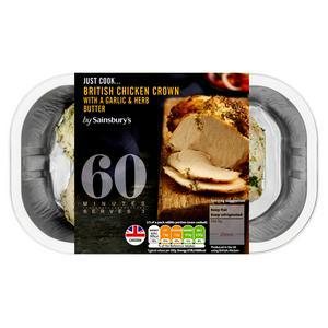 Sainsbury's Just Cook British Chicken Crown with Garlic & Herb Butter 525g (Serves 3)