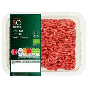 Sainsbury's Beef Mince 12% Fat, SO Organic 400g