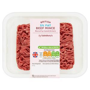 Sainsbury's Beef Mince 5% Fat 250g