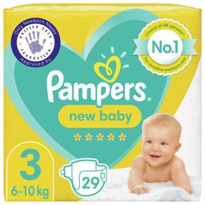 Pampers New Baby Nappies Size 3, 6kg-10kg, Carry Pack