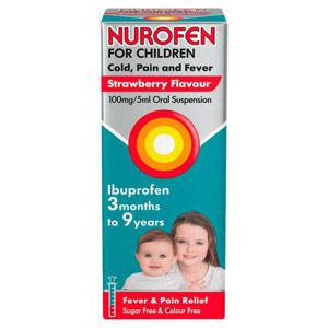 Nurofen for Children Strawberry Cold Fever/Pain Ibuprofen