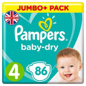 Pampers Baby-Dry Nappies Size 4 9-14kg Jumbo+ Pack