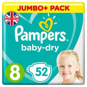 Pampers Baby-Dry Nappies Size 8, 17+kg Jumbo+ Pack