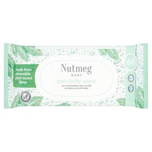 Nutmeg Pure Baby Wipes 60