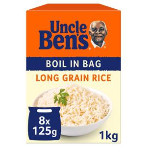 Uncle Bens Boil In Bag Long Grain Rice 8X125g