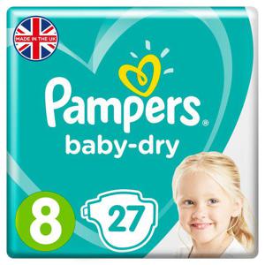 Pampers Baby-Dry Nappies Size 8 17+kg Essential Pack